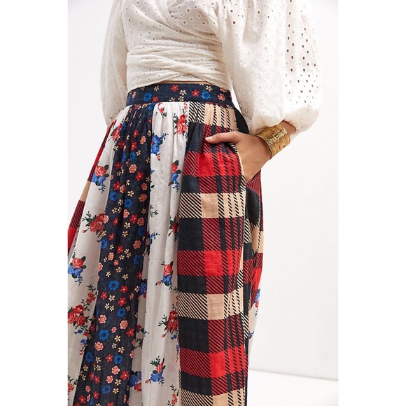 NWT ANTHROPOLOGIE LET ME BE CONTRAST MAXI SKIRT - Picture 2 of 7